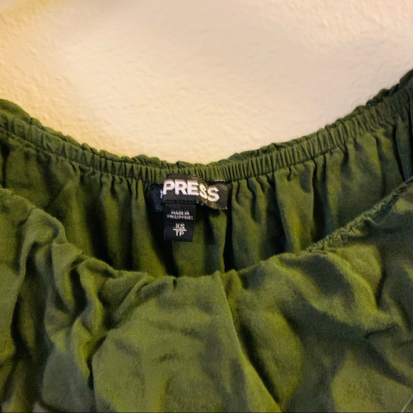 ⭐️ EXPRESS Green Off The Shoulder Tunic Top - Picture 3 of 4